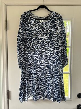 Eloquii Navy and White Mini Dress